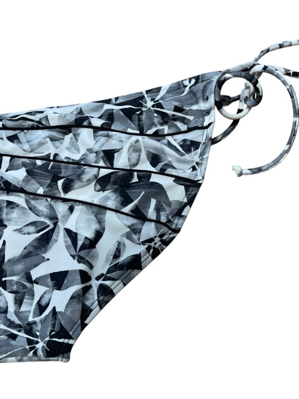 Athleta Womens Geometric Bikini Bottom With Adjustable Side Ties Size Large Blac - Picture 8 of 8